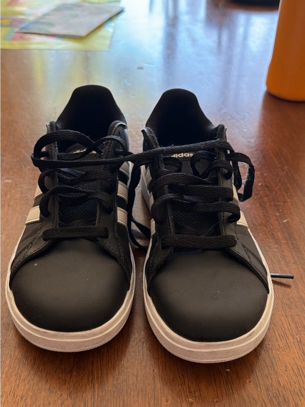 adidas Kids Black and White Low-Top Sneakers
